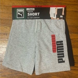 PUMA Athletic Activewear Shorts 2 Pack Boys 10/12 Black/Gray New With Tags